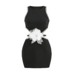 Rhinestone Flower Decoration Graceful Formal Dress - Image 5