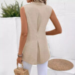 New Blouse Sleeveless V-neck Slim Design Women's Blouse - Image 3