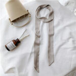 Silk Narrow Strip Silk Scarf Pure Color Wild Scarf - Image 4