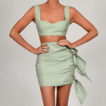 High-End Pu Leather Crop Top And Skirt Suit - Image 3