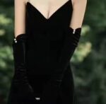 French Retro Hepburn High-end Long Black Gloves - Image 2