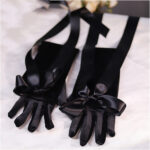 French Retro Hepburn High-end Long Black Gloves - Image 3
