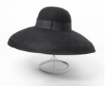 Classic Style Black Pure Wool Tilted Wide Brim Hat for Women - Image 5