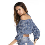 Printed strapless blouse - Image 7