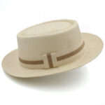 Straw Hat Flat Brim Beach Sun Protection Wide Brim Sunshade - Image 7