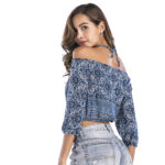 Printed strapless blouse - Image 6