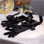 French Retro Hepburn High-end Long Black Gloves - Image 5