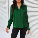 Lady Temperamental Green Silk Button Shirt - Image 2