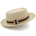 Straw Hat Flat Brim Beach Sun Protection Wide Brim Sunshade - Image 5