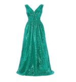 V-neck Slimming Long Sequin Formal Dress - Image 3