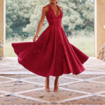 Women's Sleeveless Sling Socialite Style Formal Dress