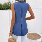 New Blouse Sleeveless V-neck Slim Design Women's Blouse - Image 2