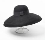 Classic Style Black Pure Wool Tilted Wide Brim Hat for Women - Image 4