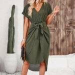 Short Sleeve Loose Binding Dress High-end Women's Clothing - Image 3