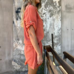 Women's Solid Color Lapel Short Sleeve Shorts Set - Button-Up Casual Two-Piece Outfit With Pocketed Shorts Summer Minimalist Outfit - Image 9