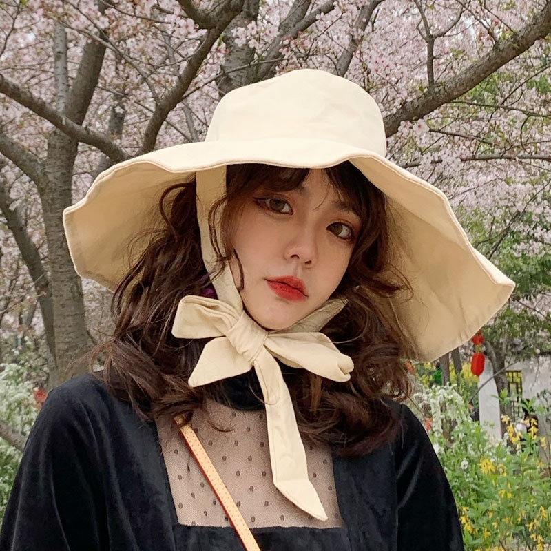 bd151d10-bb57-419f-b515-87c8899960b2.jpg Women's Wide Brim Sun Protection Windproof Big Brim Fisherman Hat - Image 1