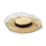 Light Flat Top Wide Brim Mesh Straw Hat - Image 2