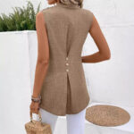 New Blouse Sleeveless V-neck Slim Design Women's Blouse - Image 4