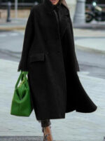 High-end Texture Temperament Commuter Lapel Loose Woolen Green Jacket - Image 2