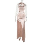 Halter Cut-out Slit Formal Dress Dress Women - Image 6